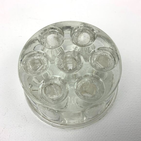 Vintage Flower Frogs Set Of 3 Clear, Carnival Glass, Ceramic - Picture 8 of 16